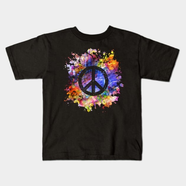 Love Peace Happiness I 60s 70s Peace Tie Dye Costume Design Kids T-Shirt by az_Designs